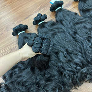 Grandes proveedores de cabello vietnamita crudo sin procesar, ondulado, liso, doblemente tramado, 100% cabello humano real, extensiones de cabello humano. - Product Image 4