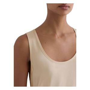 Women <b>Knitted</b> <b>Tank</b> <b>Top</b> O-Neck Solid Color Breathable Canvas Fabric Minimalist Style Regular Length Front Logo - Product Image 5