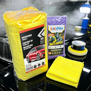 Serviette de voiture en microfibre épaisse et douce, absorbante, à séchage rapide, multi-usages, lot de 36, pour salle de bain et detailing - Product Image 1