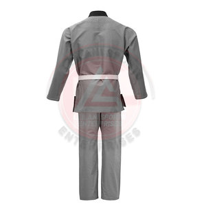 Jiu Jitsu เครื่องแบบ GI สำหรับผู้ใหญ่440g ผ้าคอตตอน100% พร้อมโลโก้ด้านหน้าป้องกันการหดตัวและระบายอากาศได้ดีใช้ได้ทั้งชายและหญิง - Product Image 3
