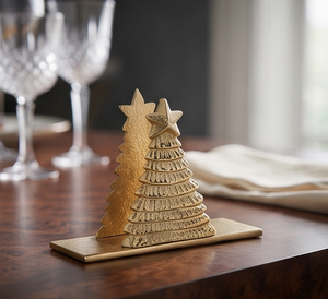 Porte-serviettes en métal motif sapin de Noël, finition texturée, pour cuisine et salle à manger, article pour commande en gros - Product Image 5