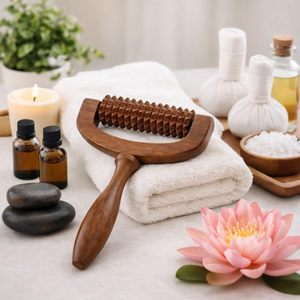 Rodillo de masaje de madera |   Masajeador Corporal de Madera Natural |   Rodillo Anticelulítico y Relajante Muscular - Product Image 4