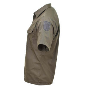 Chemise tactique autrichienne à manches courtes, vert olive, en tissu Oxford, boutonnée sur le devant, poches poitrine, uniforme de travail - Product Image 4