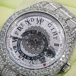 นาฬิกา ENDIGI รุ่น Diamond ขนาด 28 มม. ระบบอนาล็อก ควอตซ์ ประดับโมอิสซาไนต์ ตัวเรือนสีเงิน กระจกแซฟไฟร์ หน้าปัดเลขโรมัน สำหรับทั้งชายและหญิง หรูหรา กลไก ETA กันน้ำ - Product Image 5