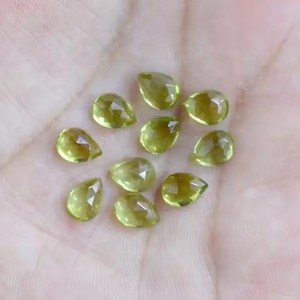 Hermosa calidad AAA 5mm x 8mm peridoto Rosa corte pera cabujón Flatback piedra preciosa suelta piedra curativa de cristal a precio razonable - Product Image 2