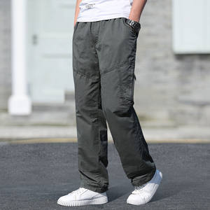 Men's Cargo Pants Solid Grey & Black Joggers Loose Straight Oversize Cotton Casual Work Wear Versatile New Design Trousers - Product Image 1