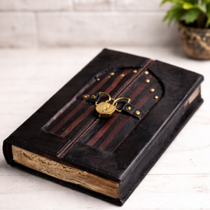 Vintage A5 Black Leather Journal Lockable Door Handmade Antique <b>Diary</b> Notebook Graduation Christmas Personalized Gift - Product Image 4