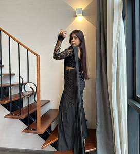 Lehenga Saree en Soie Prêt-à-Porter de Qualité Supérieure, Couleur Personnalisée, avec Motif de Manches Fantaisie et Pièce de Blouse, pour Adultes, Idéal pour Mariages et Fêtes - Product Image 5