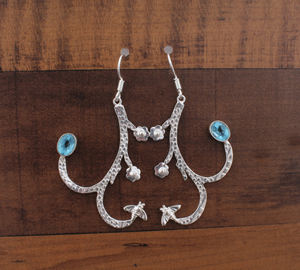 Boucles d'oreilles pendantes élégantes en argent sterling 925 plaqué argent avec pierre précieuse topaze bleue naturelle, bijoux de luxe pour femmes, mariage et fête - Product Image 6