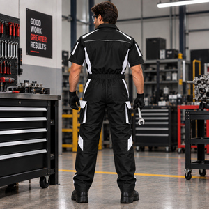Overol de Trabajo de Algodón Transpirable e Impermeable de Manga Corta, Uniforme de Protección Industrial, Overol Resistente para Fábrica - Product Image 4