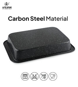 Premium Carbon Steel Rectangle <b>Baking</b> Tray with Multi-layer Granite Non-Stick Coating <b>Oven</b> Safe & Even Heat Distribution - Product Image 4