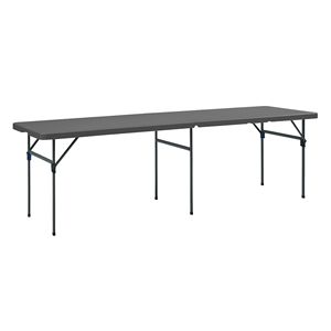 Tavolo Pieghevole in Plastica Resistente da 2,4 Metri Nero per Interni ed Esterni Antigraffio e Protetto dai Raggi UV - Product Image 1