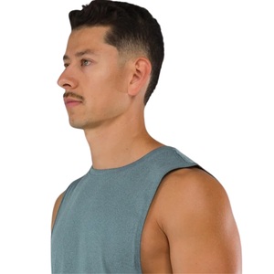 Débardeur athlétique bleu ardoise pour homme, léger, respirant, sans manches, pour l'entraînement sportif et le fitness - Product Image 3