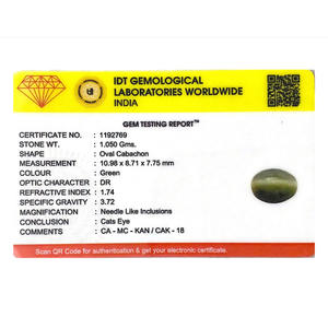 Natural Loose Catseye Gemstone 5.25 Carat-High Quality Blue-Green Stone for Fine Jewelry - Product Image 4