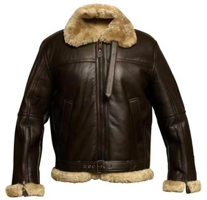 Fashionable Men's Genuine Leather <b>Jacket</b> Zipper Stand Collar Breathable Windproof Customized Pockets Winter <b>Punk</b> Retro Style - Product Image 4