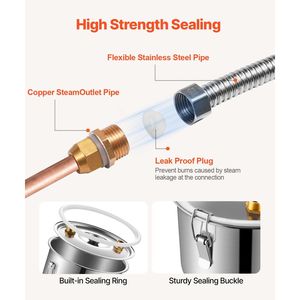 Distillatore d'acqua e alcol in acciaio inossidabile da 8 galloni/30 litri con doppio condensatore a raffreddamento rapido a serpentina in rame - Product Image 6