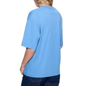 T-shirt pour femme en jersey 100% coton, coupe ample et oversize, col rond, respirant, anti-boulochage, séchage rapide, couleurs personnalisées, été - Product Image 2