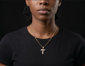 Pendentif unisexe en argent 925 plaqué rhodium avec lettre C et diamants de laboratoire taille brillant rond, style hip-hop, pour usage quotidien - Product Image 5