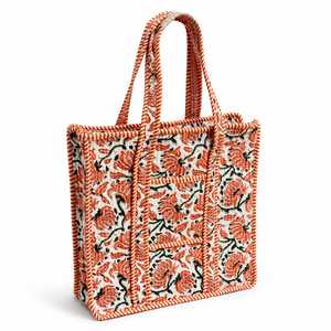 Handmade High Quality Quilted Cotton Floral Zipper Women's <b>Tote</b> <b>Bag</b> Large Capacity Shopping Travel Shoulder <b>Bag</b> Front <b>Pockets</b> - Product Image 1