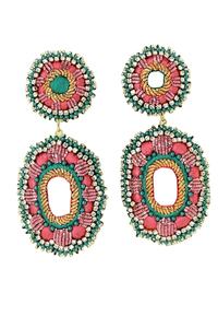 Hermosos pendientes hechos a mano con cuentas de semillas bordadas en rojo y blanco con diseño de cangrejo para venta al por mayor para niñas de la India - Product Image 4