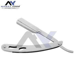 Men's Premium Cutthroat <b>Straight</b> <b>Razor</b> <b>Kit</b> Single Replaceable Stainless Steel Blade Silver Professional Barber Outdoor Use - Product Image 2