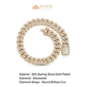 สร้อยคอโมอิสซาไนต์ชุบทอง 18K แบบ Cuban Link ดีไซน์ทันสมัยสำหรับผู้หญิงและผู้ชาย สไตล์นิวยอร์ก สร้อยคอแฟชั่นแบบโซ่เส้นเล็ก - Product Image 6