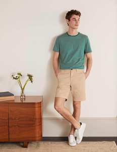 Shorts Bermuda en Coton Beige pour Homme, Taille Mi-Haute, Fermeture Boutonnée, Style Décontracté, Couleur Unie, Tissu Tissé Respirant - Product Image 2