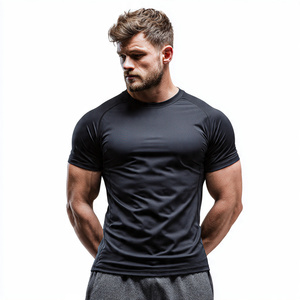 Camiseta Deportiva de Compresión para Hombre, Manga Corta, Cuello Redondo, Ligera, 100% Poliéster, Ajustada, para Entrenamiento - Product Image 3