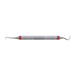 Détartreur dentaire double extrémité à code couleur rouge en acier inoxydable pour usage parodontal professionnel - Product Image 2