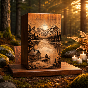 Panneau commémoratif en bois personnalisé, plaque souvenir paysagère naturelle pour hommage funéraire - Product Image 4