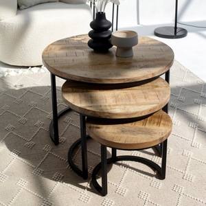 Mesa de Centro Vandana Astra Nimbus de Madera de Mango para Interiores de Sala de Estar Moderna - Product Image 5