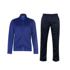 Survêtement bleu pour homme, veste à col montant entièrement zippée avec poches latérales et pantalon assorti, respirant, style décontracté, hiver - Product Image 1