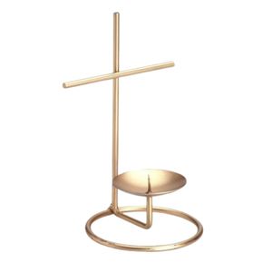 Ensemble élégant de 3 porte-bougies en aluminium poli doré pour centre de table de mariage, pour table à manger, pour offrir en cadeau - Product Image 4