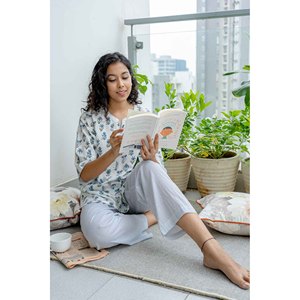 Ensemble de pyjama pour femmes Thequincelife Lazy Blues avec masque pour les yeux, vêtements de nuit, taille S - Product Image 3