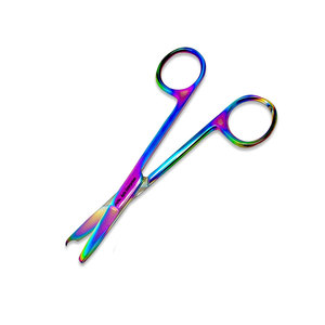 <b>Suture</b> Stitch Scissors Manual Multicolor Rainbow Titanium Coating Premium Quality CE Certified Surgical Instrument Delicate Hook - Product Image 2