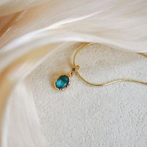 <b>Aquamarine</b> Pendant March Birthstone Pendant 925 Sterling Silver 14K Gold Plated Handmade Jewelry Gift For Women - Product Image 5