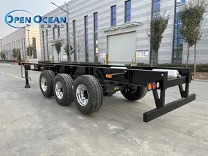 3 Axles 40T 20ft Skeleton Skeletal Container Semi Trailer 40ft Container Transportation Chassis For Sale