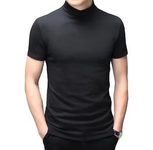T-shirt pour homme, coupe classique, col rond, manches courtes, tricoté, couleur unie, style décontracté, 100% coton, anti-rétrécissement, 320g - Product Image 4
