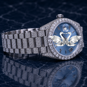 Premium Luxury Moissanite Diamond Bracelet Watch Men Full Stone Setting Watch - Product Image 2