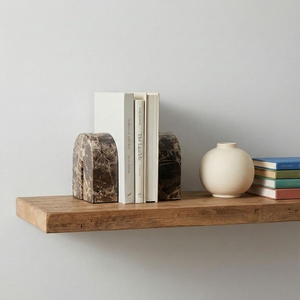 Brown marble bookends heavy books holder stone book ends heavy duty bookend decorative shelf decor arch bookends wholesale - Product Image 5