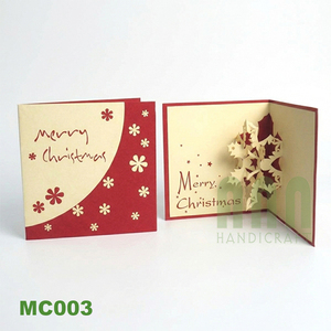 Personalizado impreso 3D copo de nieve Navidad tarjetas de felicitación impresión Offset papel hecho a mano 'gracias' bodas cumpleaños recuerdo - Product Image 6