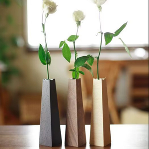 Top Rated Modern Indian Manufactured Customizable Wooden Handicraft Flower Vase for Wedding Tabletop Decorations - Product Image 1