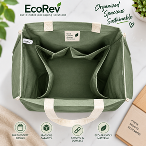 EcoRev Nonwoven Reusable Tote <b>Bag</b> Eco-Friendly Durable Customizable Logo Digital Printing Shoulder Handle Sustainable Business - Product Image 2