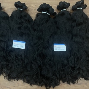 Extensions de cheveux humains vierges bruts vietnamiens ondulés, double épaisseur, cuticules alignées, doux et soyeux, prêts à être expédiés - Product Image 2