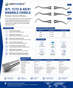 Instrument dentaire de restauration de précision en acier inoxydable de qualité médicale, type binangle 8/9, 11/12 et 40/41, OEM - Product Image 3