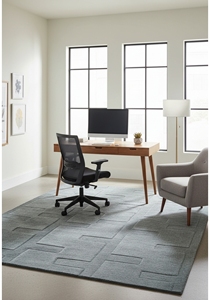 Tapis Bohème Géométrique Élégant Fait Main en Laine/Coton, à Poils Moyens, avec Dos en Latex Antidérapant, pour Salle de Conférence Commerciale Ocean - Product Image 6