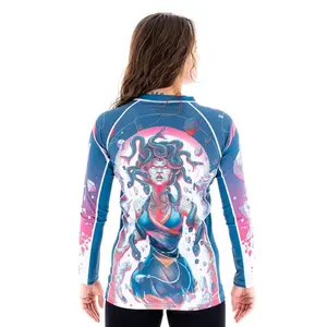 नई कस्टम डिजाइन बनाने की क्रिया महिलाओं Rashguards Bjj Nogi जूझ मार्शल आर्ट पहनने Sublimated मुद्रित जल्दबाज गार्ड