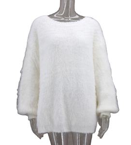 Suéter de Mohair Unisex, jersey de invierno con cuello redondo, suéter de Mohair transpirable a la moda para mujer, tejido cálido, diseño único - Product Image 1