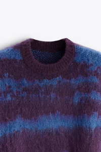 Pull en laine acrylique tricoté épais à rayures pour homme, à manches longues, idéal pour l'hiver - Product Image 6