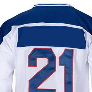 ชุดยูนิฟอร์มฮอกกี้น้ำแข็งคุณภาพพรีเมียม ระบายอากาศได้ดี ซับเหงื่อ ผลิตจากผ้าโพลีเอสเตอร์/คอตตอนตาข่าย พิมพ์ลายด้วยเทคนิคฮีททรานเฟอร์ตามสั่ง - Product Image 4